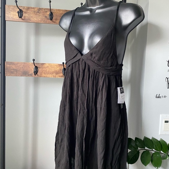 O'NEILL Womens Swim Saltwater Solids Cover-Up v-neck Dress in black size XS - Picture 2 of 7